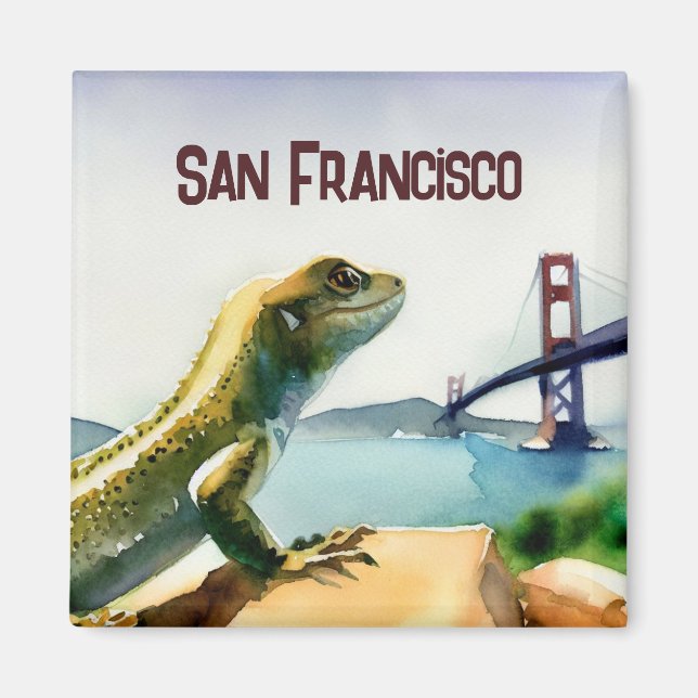 Íman Ouro de San Francisco Lizard Ponte Souvenir (Frente)