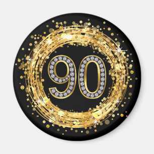 Íman Ouro dos confetes   de Bling do brilho do número