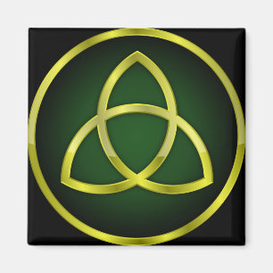 Íman ouro e triquetra verde