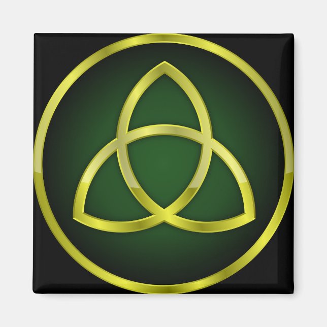 Íman ouro e triquetra verde (Frente)