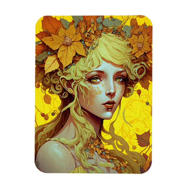 Íman Ouro Elf Fairy Fae Fantasy Art (Vertical)