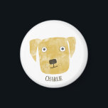 Íman Ouro engraçado Labrador Retriever Dog Nome persona<br><div class="desc">Um Ouro bonito,  Labrador Retriever,  pintura de aquarela de cão para fazer você sorrir. Personalizar alterando ou removendo o nome.</div>