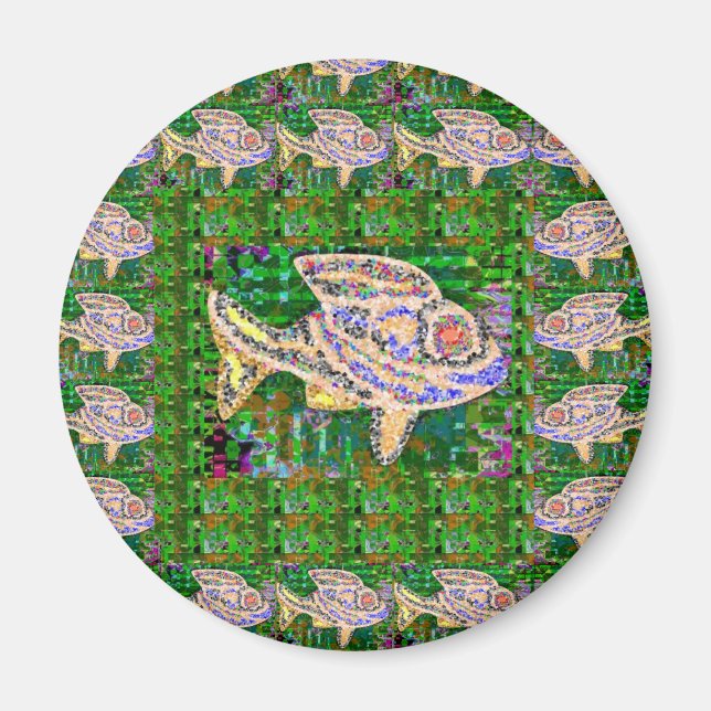 Íman Ouro EXÓTICO Peixe Pet Aquático - Presentes Elegan (Frente)