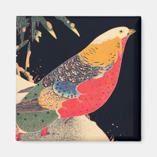 Íman Ouro faisão na neve por Ito Jakuchu