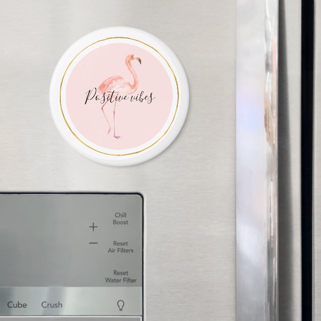 Íman Ouro flamingo rosa e quadro personalizados (In Situ (Fridge))