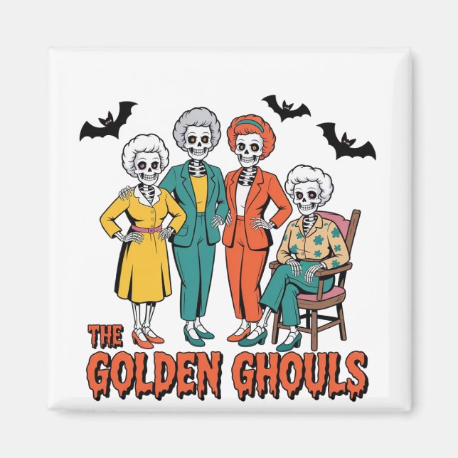 Íman Ouro Ghouls Girls' Halloween (Frente)