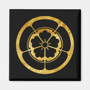 Íman Ouro japonês do clã do samurai do Oda