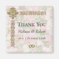 Ouro Jeweled Floral Weding Obrigado