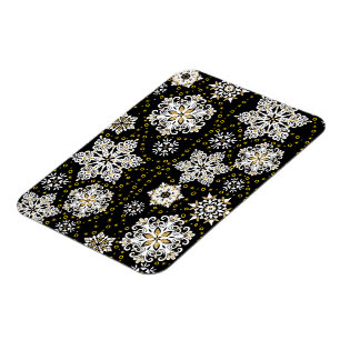 Íman Ouro Meia-Noite Flocos de Neve Glam