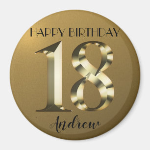 Íman Ouro metálico 18.º aniversário