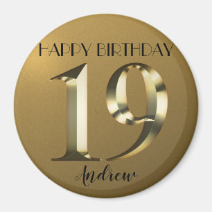 Íman Ouro metálico 19.º aniversário