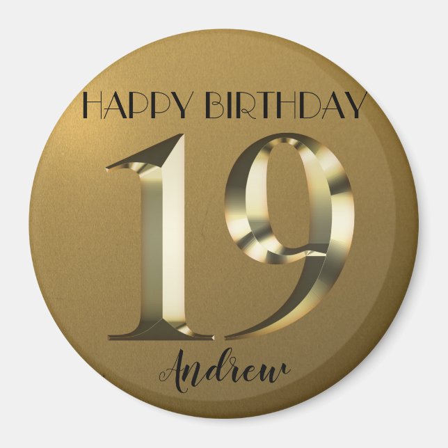 Íman Ouro metálico 19.º aniversário (Frente)