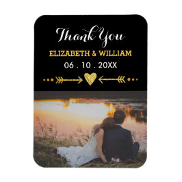 Íman Ouro Motif Wedding Magnet Favor Foto Muito Obrigad