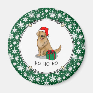Íman Ouro Natal Santa Claus Cachorro de Retriever