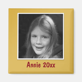 Íman Ouro Pessoal Saudação Foto e Texto Personalizados