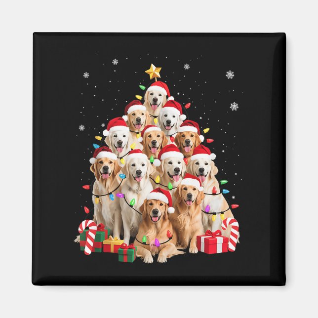 Íman Ouro Retriever Árvore de Natal Decor Xma (Frente)