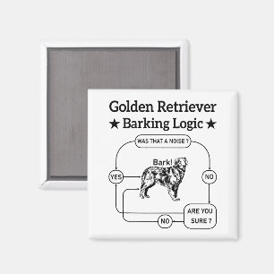 Íman Ouro Retriever Barking Logic Engraçado Cachorro Sa