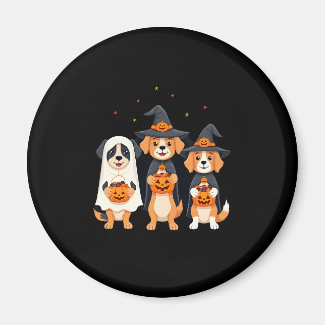 Íman Ouro Retriever Ghost Halloween Trick Ou Tratar Do (Frente)