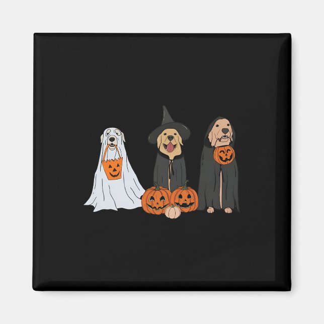 Íman Ouro Retriever Ghost Halloween Trick Ou Tratar Do (Frente)