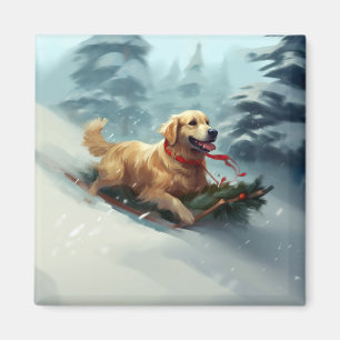 Íman Ouro Retriever Natal Inverno