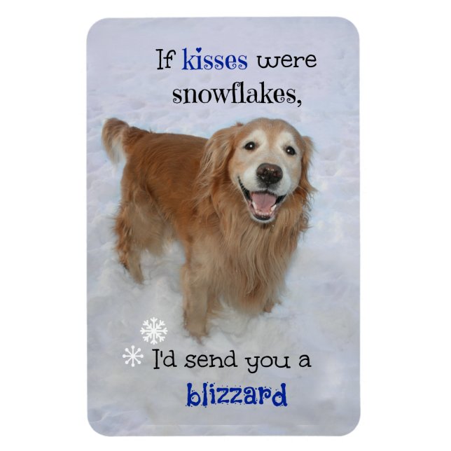 Íman Ouro Retriever Snowflake Kisses (Vertical)