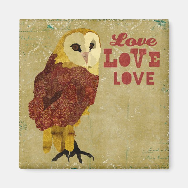Íman Ouro Ruby Owl Love Magnet (Frente)