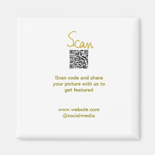 Íman Ouro Scan QR code glitter elegante calligr simples