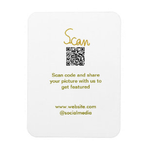 Íman Ouro Scan QR code glitter elegante calligr simples