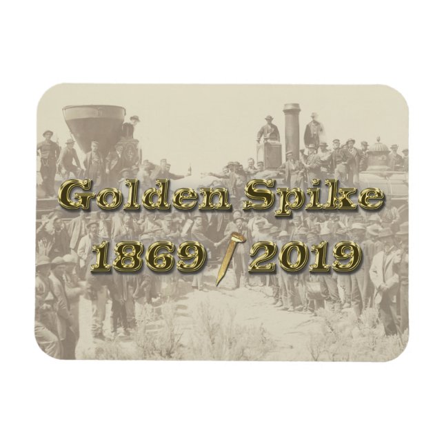 Íman Ouro Spike Sesquincent Transcontinental Railroad (Horizontal)