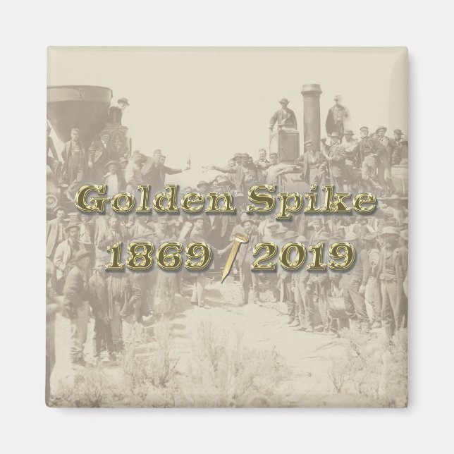 Íman Ouro Spike Sesquincent Transcontinental Railroad (Frente)