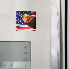 Íman Ouro Trump Bird USA Flag Square Magnet