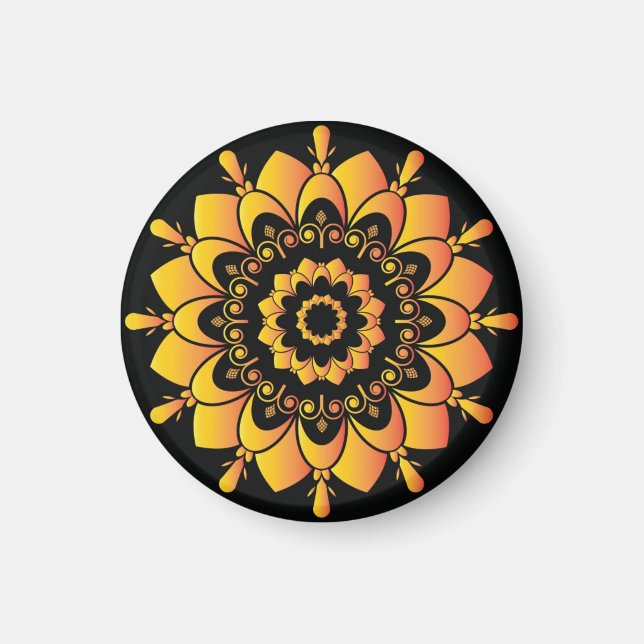 Íman Ouro único Mandala Design (Frente)