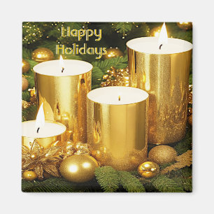 Íman Ouro Velas Feriado Magneta de Natal