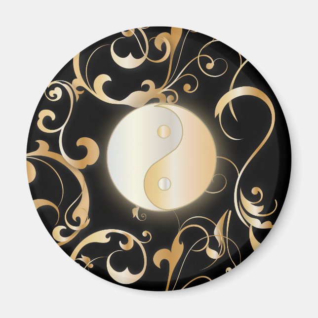 Íman Ouro Yin & Yang com rolagem (Frente)
