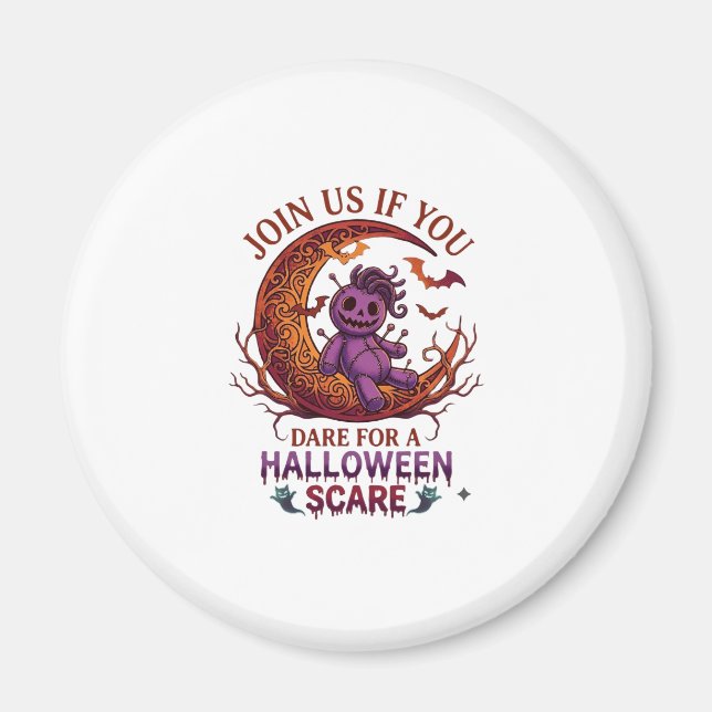 Íman Ouse Halloween Medo Boneca Voodoo Roxa Crescente M (Frente)