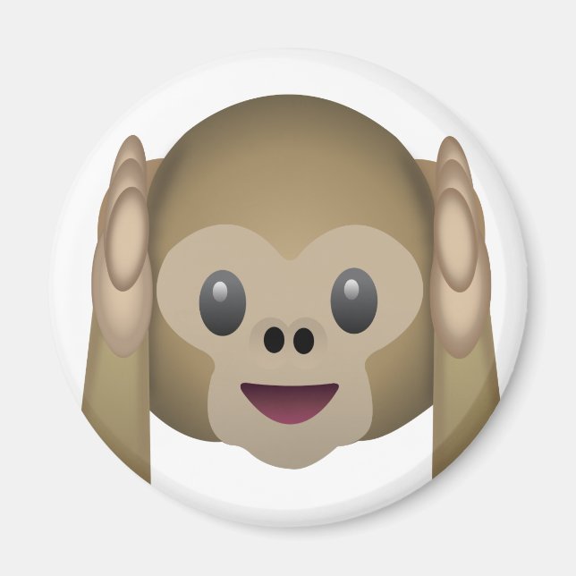 Íman Ouvir Nenhum Macaco-Mau Emoji (Frente)