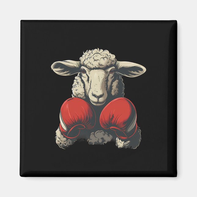 Íman Ovelha boxeando com luvas de boxe Kickboxing B div (Frente)