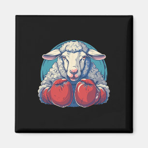 Íman Ovelha Boxeando Com Luvas de Boxe Kickboxing Engra