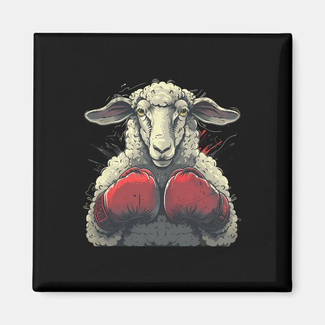 Íman Ovelha de Boxe Luvas de Boxe Lamb Kickboxing Engra (Frente)