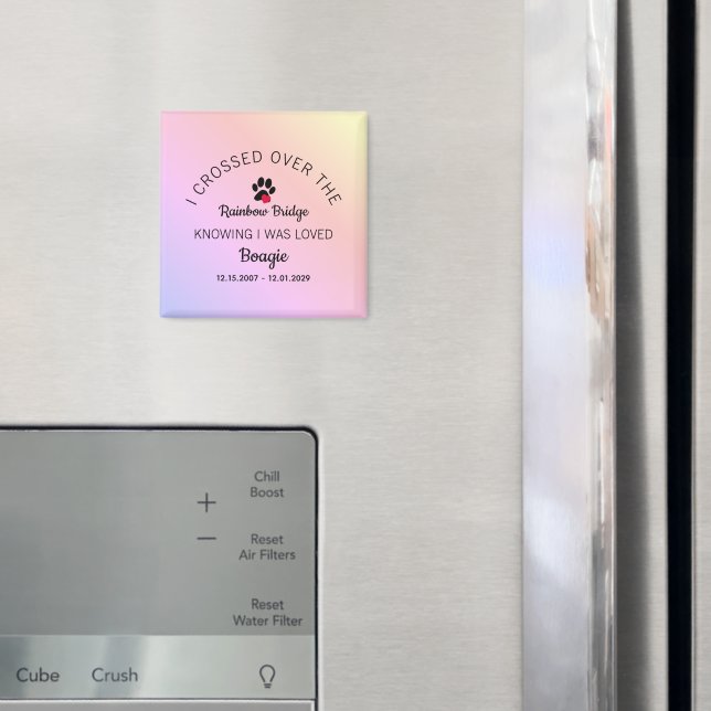 Íman Over The Rainbow Bridge Custom Pet Memorial (In Situ (Fridge))