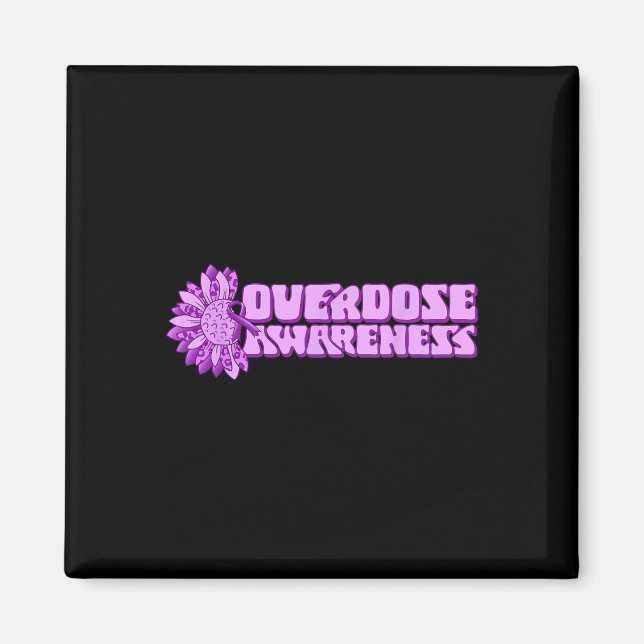 Íman Overdose Awareness Purple Ribbon Drug Addiction 32 (Frente)