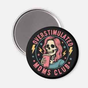 Íman Overstimulado Clube do Mães Skull Mensagem Mãe Vid