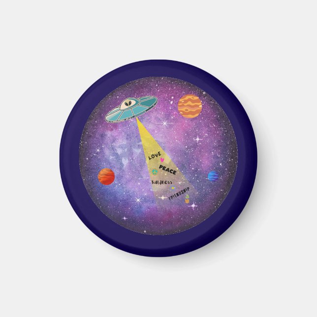 Íman OVNI Alienígena espaço espaçonave estelar pessoas (Frente)