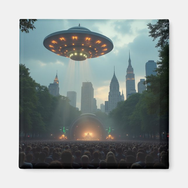 Íman OVNI Hovering sobre um concerto do Central Park 20 (Frente)
