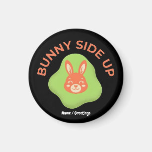 Íman Ovo de Páscoa Retro Bunny Side Up Design Gráfico