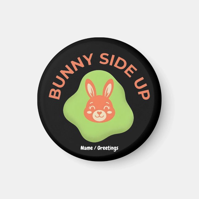 Íman Ovo de Páscoa Retro Bunny Side Up Design Gráfico (Frente)