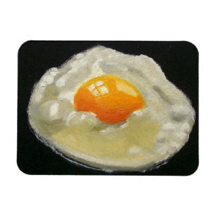 Íman Ovo frito no preto: Pintura realística