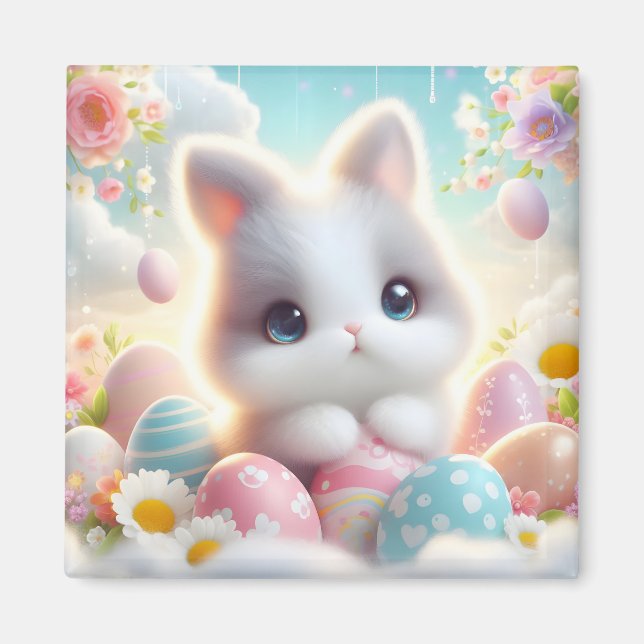 Íman Ovos de Páscoa Kawaii Doce Pastel (Frente)