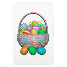 Íman Ovos de Páscoa pintados em uma cesta