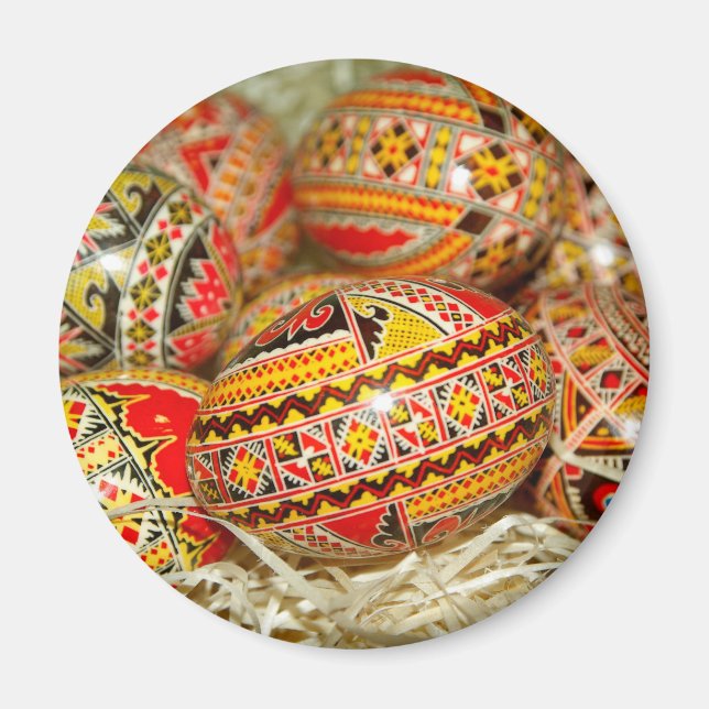 Íman Ovos de Páscoa romenos pintados (Frente)